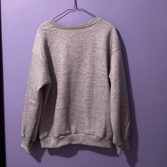 Women’s Oversized Grey Pullover Sweatshirt - Picture 6 of 7